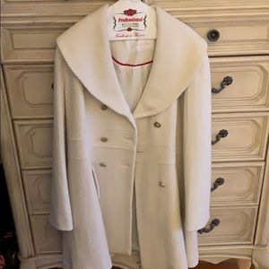 Jessica Simpson White Wool Cream Coat XL